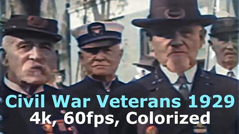 Civil War Veterans in Portland, Maine 1929: Restored Video (4k, 60fps, Colorized)