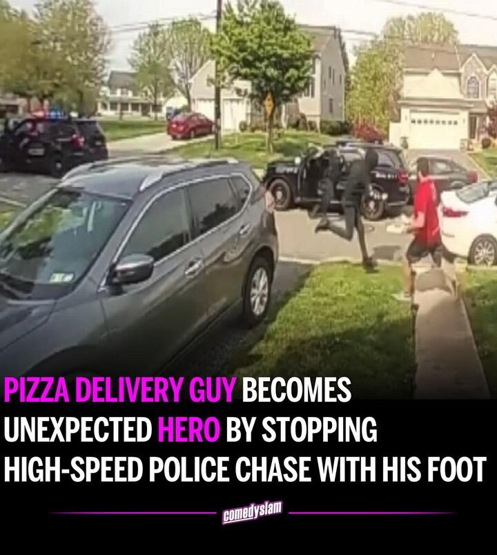 Pizza Delivery Man Trips Criminal Running From Police While Delivering Food