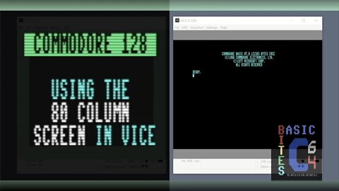 Using 80 Columns in VICE Commodore 128 Emulator