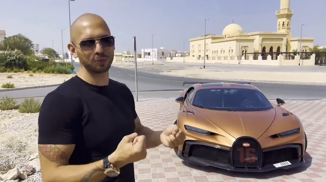Andrew Tate Reviews His $5.2 Million Bugatti in Dubai