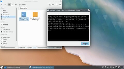 CP2130 Commander: Instalação a partir do pacote Debian
