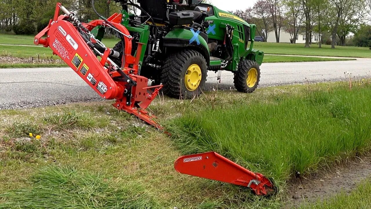 Mowing Overgrown Ditch Banks Turbo Subcompact Tractor Sickle Bar Mower 1804