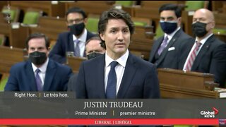 Justin Trudeau Speaking About The Trucker Protests At Today's Emergency Parliament Meeting
