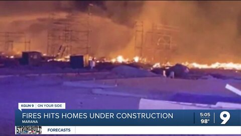 Fires hit homes under construction