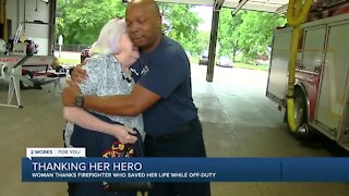 Tulsa woman reunites with firefighter who saved her life