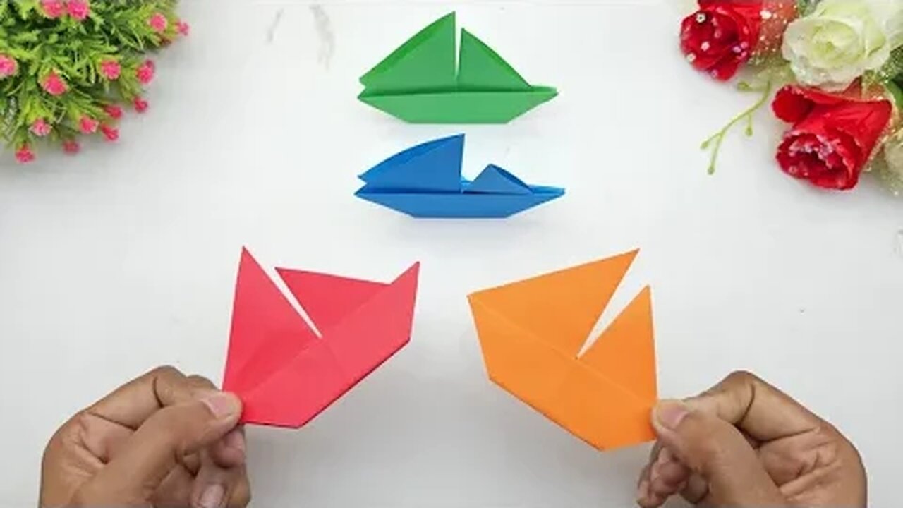 How To Make Paper Boat Step By Step Origami Boat Easy Paper Crafts Without Glue