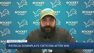 Patricia reacts to criticism following Lions win over Washington