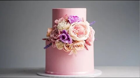Elegant Loaded Floral Two Tier Cake