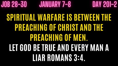 Job 28-30 SPIRITUAL WARFARE IS BETWEEN THE PREACHING OF GOD VS PREACHING OF MEN
