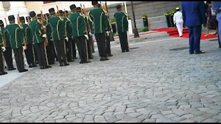 PHOTOS/VIDEO: President Cyril Ramaphosa arrives at Parliament for SONA (vpk)