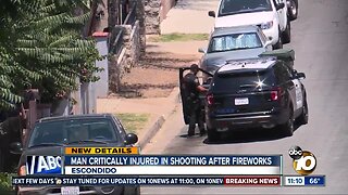 Escondido man critically injured in shooting after fireworks