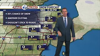 Snow showers possible tomorrow