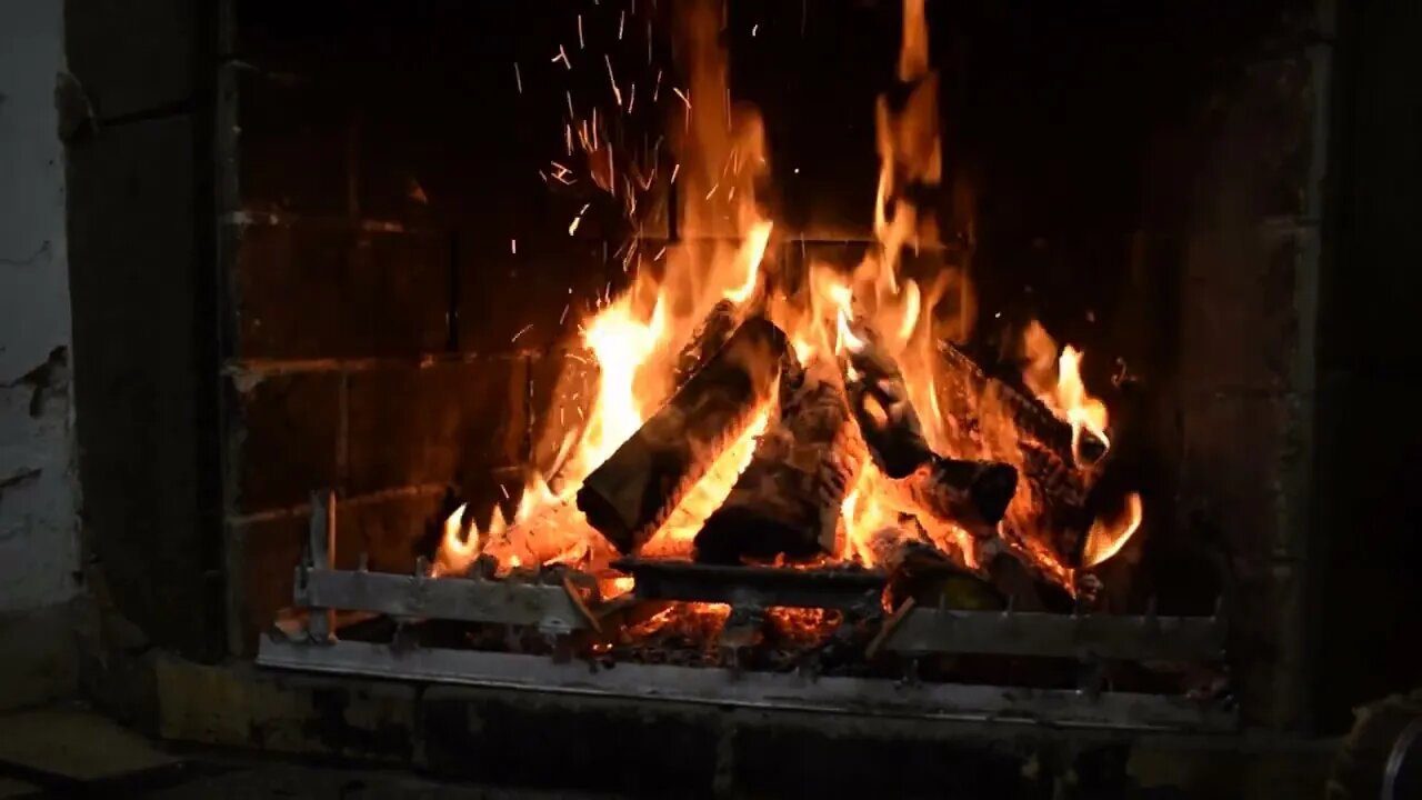 fire crackling fireplace hours long with piano