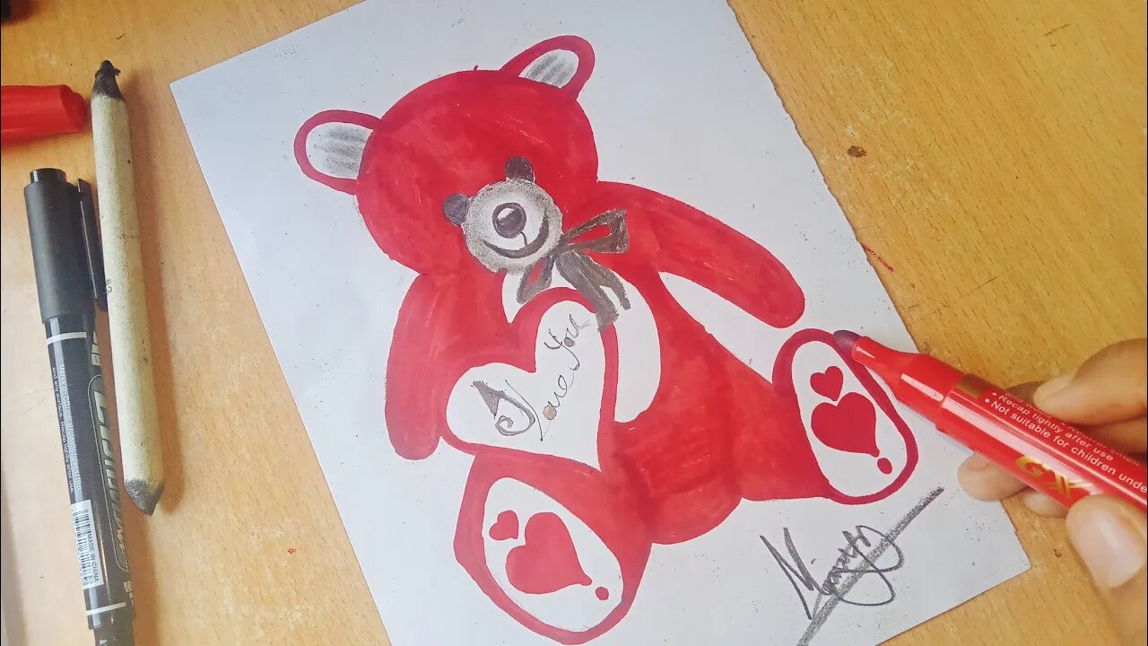 how to draw a cute teddy bear