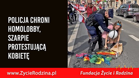Marsz Równości w Poznaniu. Policja chroni homolobby, szarpie protestującą kobietę