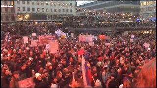 Huge Protest Against Vaccine Passports In Sweden