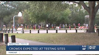 Crowds expected at COVID-19 testing sites