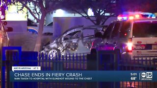 Chase ends in fiery crash