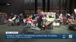 Public safety workers donating plasma