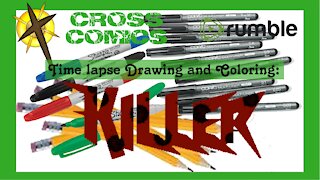 Time lapse drawing and digital colouring of Killer
