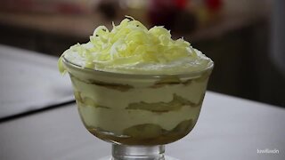 White Chocolate Mousse with Pears