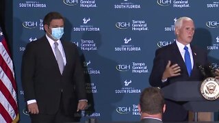 VP Mike Pence discusses COVID-19 battle with Gov. DeSantis in Tampa