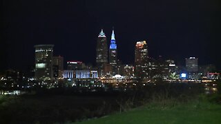 Cleveland’s Terminal Tower lights up blue and white for Israel Independence Day