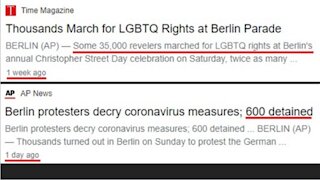 600 Anti-Lockdown Protesters Arrested While LGBT Parade Marches In Berlin!