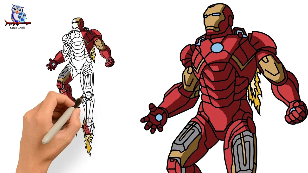 Download Outline Art Iron Man Iphone Wallpaper | Wallpapers.com