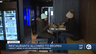 Michigan restaurants welcome back dine-in customers