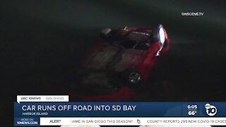 Car crashes into San Diego Bay off Harbor Island