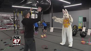 Easter Bunny preps for egg hunt