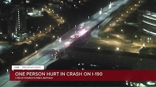 Police: one person hurt in crash on I-190 Northbound