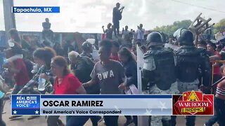 Migrants Push Through Mexican National Guard Live: Oscar Ramirez From Caravan In Tapachula