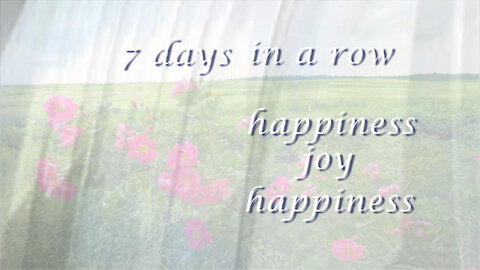 7 Day in a Row - Happiness, Joy, Happiness!