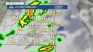 Chance of scattered showers Tuesday