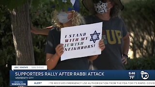 Supporters rally after Rabbi attack