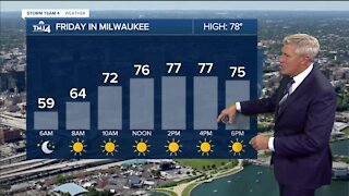 Mostly sunny and warm Friday