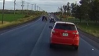 Idiot pickup drivers multiple car overtake
