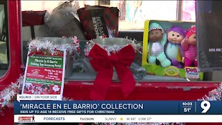 Miracle En El Barrio collecting toys for Christmas giveaway