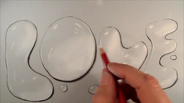 water drop drawing 3d