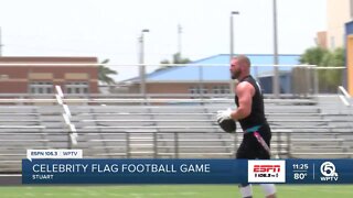 Within the family celebrity charity flag football game
