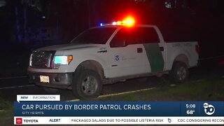 Vehicle pursued by Border Patrol crashes