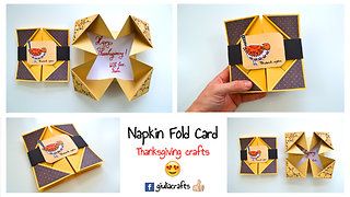 Thanksgiving DIY crafts: Napkin fold card instructions