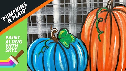 Pumpkins and Plaid - easy acrylic pumpkin painting tutorial step-by-step fall pumpkin painting
