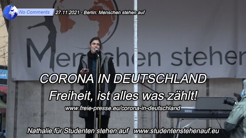 27.11.2021 - Berlin: Nathalie für Studenten stehen auf - 3. Marktplatz der Demokratie