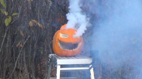Crosman Vigilante .22 vs Exploding pumpkin target *Happy Halloween*
