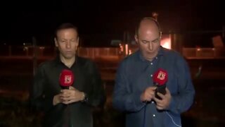 WATCH THIS: Iron Dome missile defense system goes off during live TV broadcast in Southern Israel.