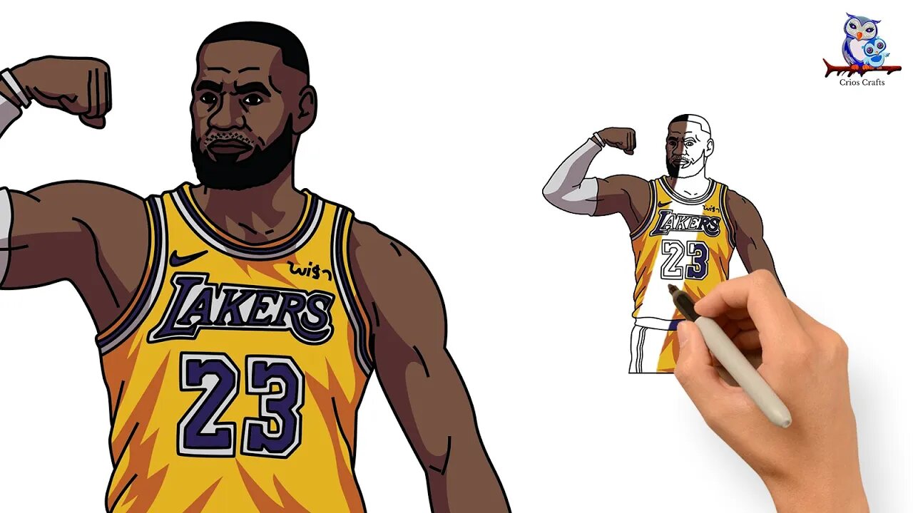 how to draw lebron james step by step 