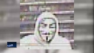 Suspected robber seen wearing a 'Guy Fawkes' mask